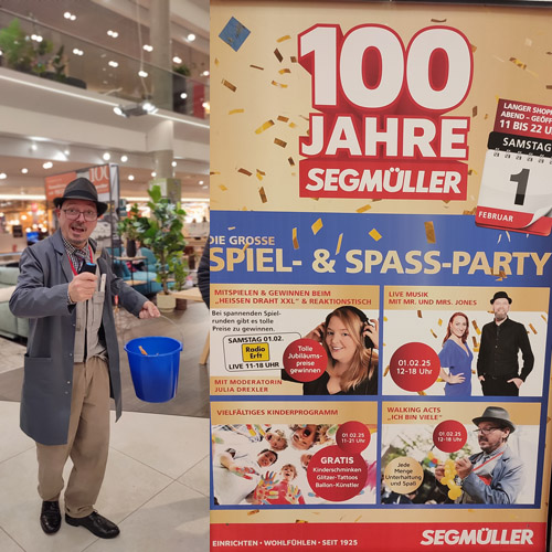 01.02.2025 Hausmeister walk acts bei Segmüller 100 Jahrsfeier 